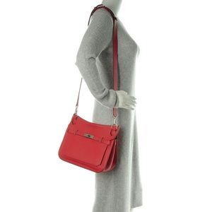Authentic Hermès Jypsiere Rouge Clemence Bag